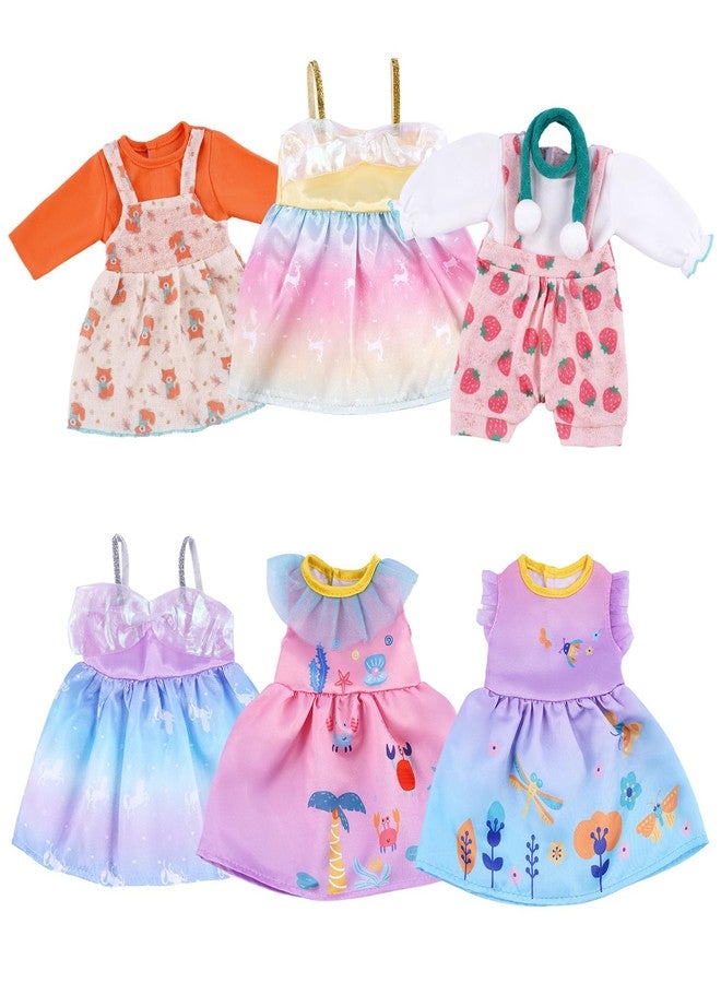BABESIDE 6 Sets of Baby Doll Clothes for 14-18 Inch Dolls, Bitty Babydolls Clothes and Dolls Dress with Baby Doll Accessories for Kids Pretend Play Toys - Image 1